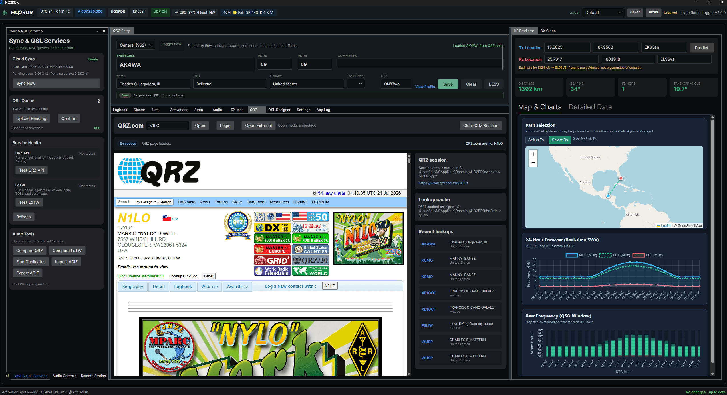 HQ2RDR Servicios QRZ y QSL screenshot